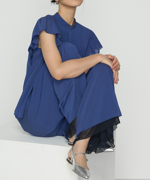 K.T KIYOKO TAKASE(キヨコタカセ)の「シフォン×シャンブレーカッセン リバーシブルパンツ(その他パンツ・レディース・グリーン/ブラック/チャコール/ネイビー/グリーン系その他/グレー系その他2・9号/7号)」の1枚目の写真