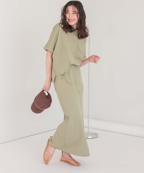 titivate（ティティベイト）の「着心地らくちんカットソーセットアップ（セットアップ・レディース・ライトグリーン/ライトベージュ/チャコール/ネイビー/ブラック・S/M/L/MT/SP）」の4枚目の写真