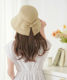 le reve vaniller（ル レーヴ ヴァニレ）の「バックリボン パール ウォッシャブル ストローハット le reve vaniller（ハット）」