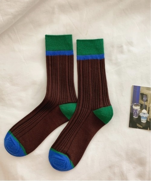 Burner（バーナー）の「【OKUOKU　0909】マルチカラー アソート　ソックス oku-socks-g1-5（ソックス/靴下・レディース・ブラック/ホワイト/ベージュ/オレンジ/ホワイト系その他2/ホワイト系その他3/ホワイト系その他4/ホワイト系その他5/ピンク系その他3/ピンク系その他4/レッド系その他3/グリーン系その他2/ブルー系その他2/ブラック系その他5/ブラウン系その他4/ライトグリーン/ブルー/パープル系その他2/パープル系その他3/ブルー系その他3/グリーン・FREE）」の8枚目の写真