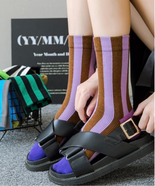 Burner（バーナー）の「【OKUOKU　0909】マルチカラー アソート　ソックス oku-socks-g1-5（ソックス/靴下・レディース・ブラック/ホワイト/ベージュ/オレンジ/ホワイト系その他2/ホワイト系その他3/ホワイト系その他4/ホワイト系その他5/ピンク系その他3/ピンク系その他4/レッド系その他3/グリーン系その他2/ブルー系その他2/ブラック系その他5/ブラウン系その他4/ライトグリーン/ブルー/パープル系その他2/パープル系その他3/ブルー系その他3/グリーン・FREE）」の16枚目の写真