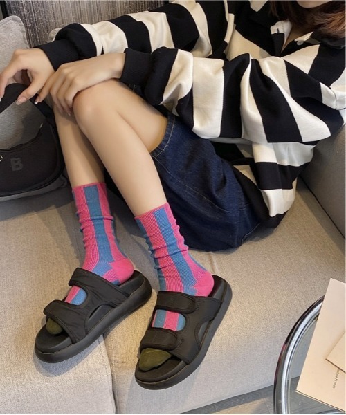 Burner（バーナー）の「【OKUOKU　0909】マルチカラー アソート　ソックス oku-socks-g1-5（ソックス/靴下・レディース・ブラック/ホワイト/ベージュ/オレンジ/ホワイト系その他2/ホワイト系その他3/ホワイト系その他4/ホワイト系その他5/ピンク系その他3/ピンク系その他4/レッド系その他3/グリーン系その他2/ブルー系その他2/ブラック系その他5/ブラウン系その他4/ライトグリーン/ブルー/パープル系その他2/パープル系その他3/ブルー系その他3/グリーン・FREE）」の18枚目の写真