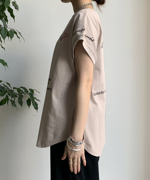 DouDouエンボスバックジップTEE DouDou tシャツ エンボスバックジップTEE レディース : ZOZOTOWN