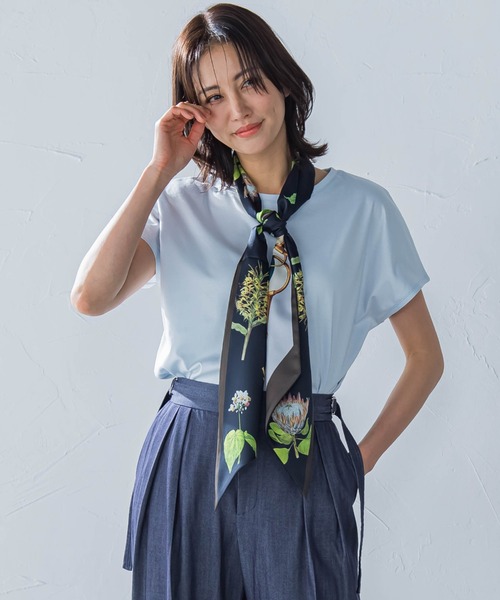 LAUTREAMONT(ロートレアモン)の「【WEB限定】【3サイズ】スムースコットンラウンドヘムカットソー≪洗える/接触冷感≫(Tシャツ/カットソー・レディース・ネイビー/ベージュ/ブラック/ライトブルー/チャコールグレー/ホワイト/ピンク・11号/9号/7号)」の2枚目の写真