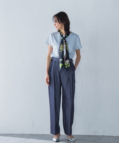 LAUTREAMONT(ロートレアモン)の「【WEB限定】【3サイズ】スムースコットンラウンドヘムカットソー≪洗える/接触冷感≫(Tシャツ/カットソー・レディース・ネイビー/ベージュ/ブラック/ライトブルー/チャコールグレー/ホワイト/ピンク・11号/9号/7号)」の9枚目の写真