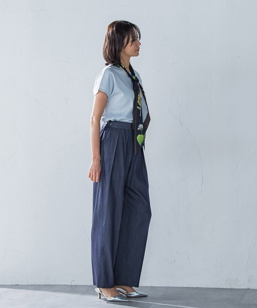 LAUTREAMONT(ロートレアモン)の「【WEB限定】【3サイズ】スムースコットンラウンドヘムカットソー≪洗える/接触冷感≫(Tシャツ/カットソー・レディース・ネイビー/ベージュ/ブラック/ライトブルー/チャコールグレー/ホワイト/ピンク・11号/9号/7号)」の15枚目の写真