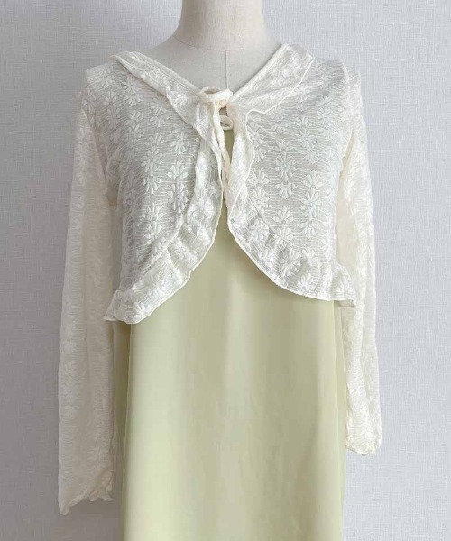 shoppinggo(ショッピングゴー)の「サマーカーディガン 透かし編み(カーディガン/ボレロ・レディース・ピンク/ホワイト/ベージュ/ブラック/ブルー・L)」の15枚目の写真