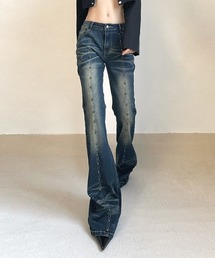 VIBGYOR | 【LAMPOON】スタッズデニムフレアパンツ(デニムパンツ)