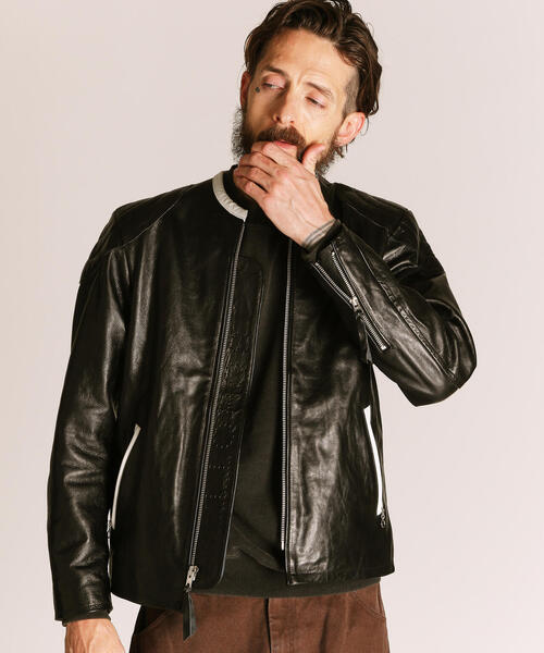 Schott/ショット/NOCOLLAR RACING JACKET/ノーカラー レーシング