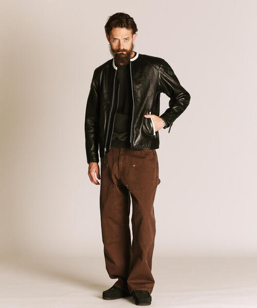 Schott(ショット)の「Schott/ショット/NOCOLLAR RACING JACKET/ノーカラー レーシング ジャケット(ライダースジャケット・メンズ・ブラック・XL/L/M/2XL)」の8枚目の写真