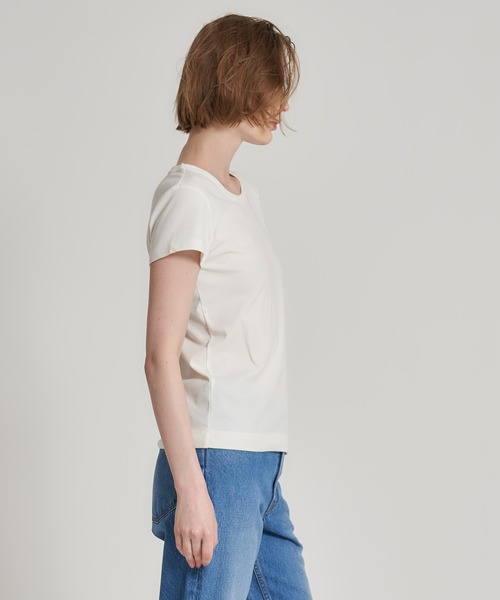 ESTNATION（エストネーション）の「ESTNATION / コンパクト フライス Tシャツ（Tシャツ/カットソー・レディース・ホワイト/ブラック/ブラウン/イエロー・FREE）」の5枚目の写真