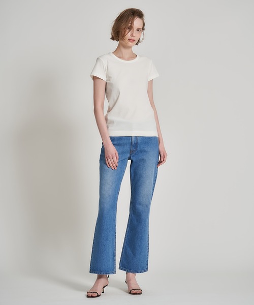 ESTNATION（エストネーション）の「ESTNATION / コンパクト フライス Tシャツ（Tシャツ/カットソー・レディース・ホワイト/ブラック/ブラウン/イエロー・FREE）」の7枚目の写真