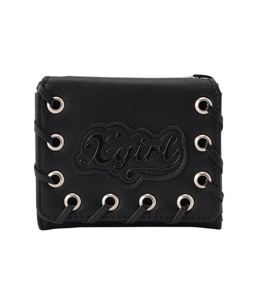 X-girl(エックスガール)の「FAUX LEATHER PATCH WALLET(財布・レディース・ピンク/ブラック・ONE SIZE)」の3枚目の写真