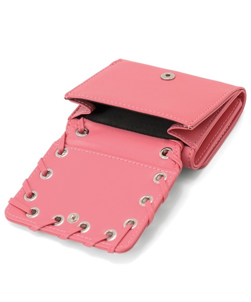 X-girl(エックスガール)の「FAUX LEATHER PATCH WALLET(財布・レディース・ピンク/ブラック・ONE SIZE)」の9枚目の写真