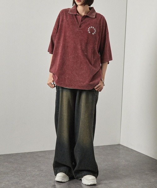 値下げSAINT LAURENT ダークグレー ヴィンテージ加工ポロシャツ 値下げSAINT LAURENT ダークグレー ヴィンテージ加工ポロシャツ