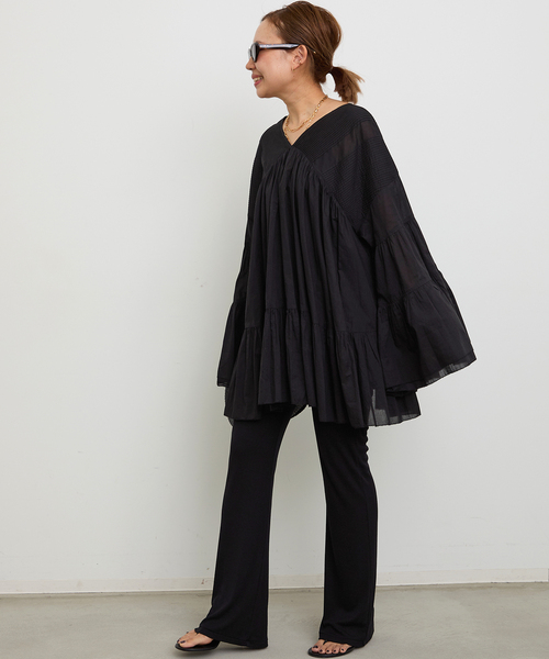 Deuxieme Classe(ドゥーズィエムクラス)の「*Rayon リブパンツ(その他パンツ・レディース・モカ/ブラック・FREE)」の9枚目の写真