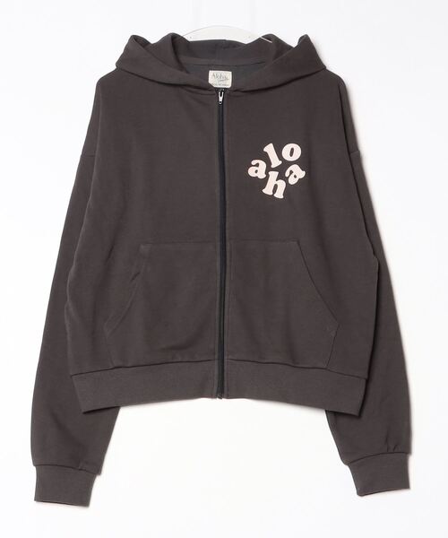ROOPTOKYO(ループトウキョウ)の「ALOHA PEOPLE/アロハピープル ZIP HOODIE ジップパーカー スウェット トレーナー(パーカー・レディース・スミクロ/ピンク・M/L)」の2枚目の写真