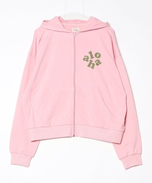 ROOPTOKYO(ループトウキョウ)の「ALOHA PEOPLE/アロハピープル ZIP HOODIE ジップパーカー スウェット トレーナー(パーカー・レディース・スミクロ/ピンク・M/L)」の1枚目の写真
