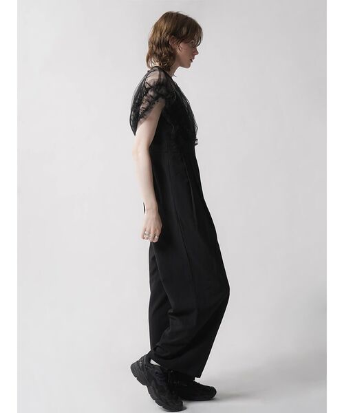 :ETHROF(イーサオブ)の「FRILL TULLE DOCKING ALLINONE(つなぎ/オールインワン・レディース・グレー・MEDIUM)」の8枚目の写真