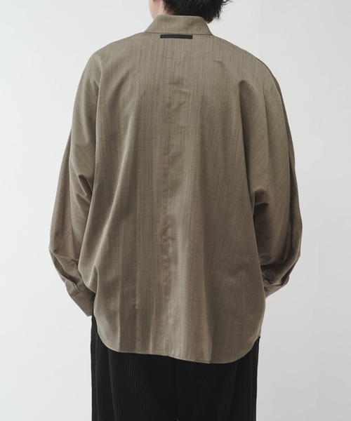 Lui's（ルイス）の「ウール混ドライタッチシアーシャツ（シャツ/ブラウス・メンズ・ブラック/チャコールグレー/アッシュグレー・FREE）」の19枚目の写真