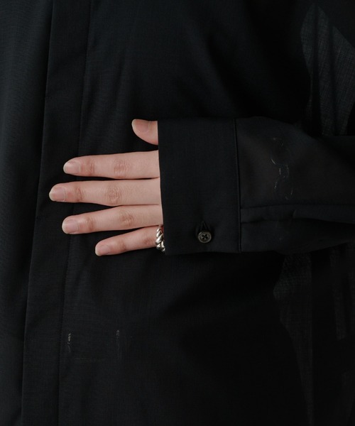 Lui's（ルイス）の「ウール混ドライタッチシアーシャツ（シャツ/ブラウス・メンズ・ブラック/チャコールグレー/アッシュグレー・FREE）」の21枚目の写真