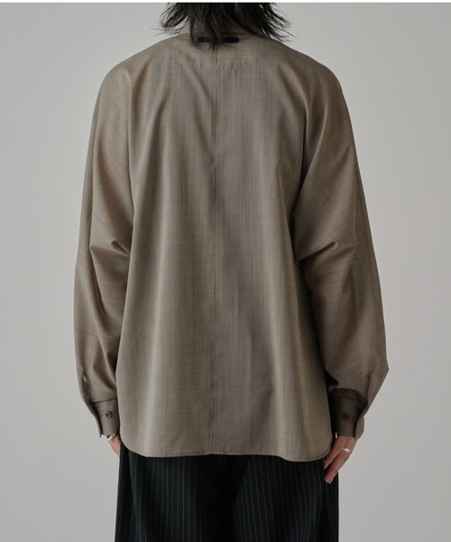 Lui's（ルイス）の「ウール混ドライタッチシアーシャツ（シャツ/ブラウス・メンズ・ブラック/チャコールグレー/アッシュグレー・FREE）」の15枚目の写真