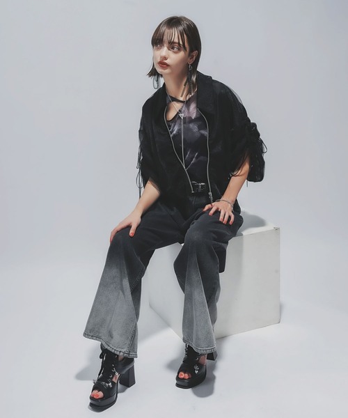 お値下可能！mal. レレレさん！シアー ブルゾン ブラック ソデ2WAYシアーブルゾン(HARE)（ブルゾン）｜HARE（ハレ）の