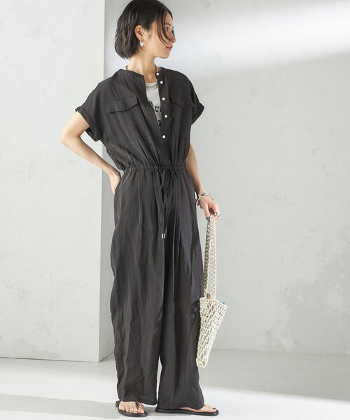 手洗い可能〉ダブル ポケット ミリタリー オールインワン（サロペット