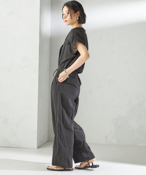 SHIPS（シップス）の「〈手洗い可能〉ダブル ポケット ミリタリー オールインワン（サロペット/オーバーオール・レディース・ブラウン/ブラック・ONE SIZE）」の6枚目の写真