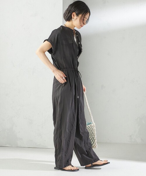 SHIPS（シップス）の「〈手洗い可能〉ダブル ポケット ミリタリー オールインワン（サロペット/オーバーオール・レディース・ブラウン/ブラック・ONE SIZE）」の8枚目の写真