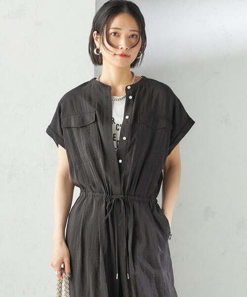 SHIPS（シップス）の「〈手洗い可能〉ダブル ポケット ミリタリー オールインワン（サロペット/オーバーオール・レディース・ブラウン/ブラック・ONE SIZE）」の10枚目の写真