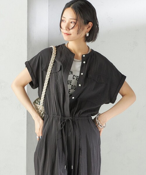 SHIPS（シップス）の「〈手洗い可能〉ダブル ポケット ミリタリー オールインワン（サロペット/オーバーオール・レディース・ブラウン/ブラック・ONE SIZE）」の12枚目の写真