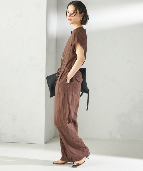 SHIPS（シップス）の「〈手洗い可能〉ダブル ポケット ミリタリー オールインワン（サロペット/オーバーオール・レディース・ブラウン/ブラック・ONE SIZE）」の18枚目の写真