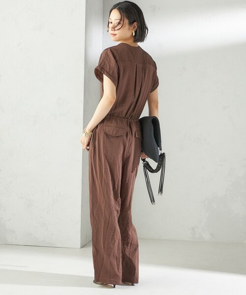 SHIPS（シップス）の「〈手洗い可能〉ダブル ポケット ミリタリー オールインワン（サロペット/オーバーオール・レディース・ブラウン/ブラック・ONE SIZE）」の19枚目の写真