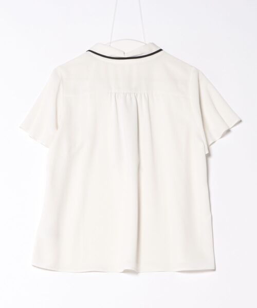 STRAWBERRY-FIELDS（ストロベリーフィールズ）の「フェミニッシュチドリ*ストレッチジョーゼット_パールパーツ付きボウタイブラウス（シャツ/ブラウス・レディース・ホワイト×ブラック/ハウンドトゥース/ネイビー・2）」の14枚目の写真