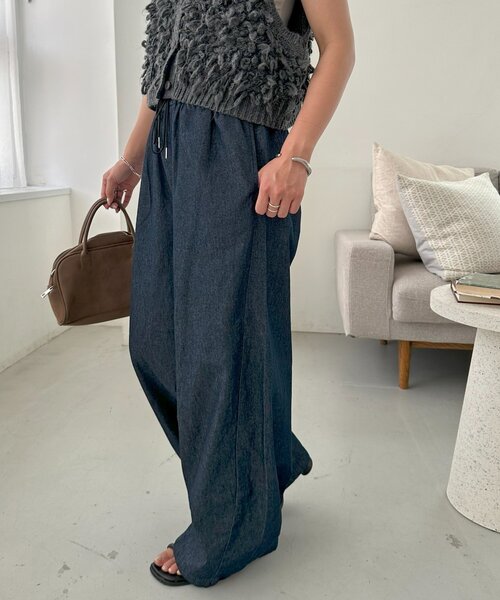 DISCOAT（ディスコート）の「ライトオンスデニムイージーワイドパンツ（デニムパンツ・レディース・サックスブルー/ネイビー・LARGE/MEDIUM/SMALL）」の21枚目の写真