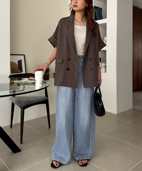 DISCOAT（ディスコート）の「ライトオンスデニムイージーワイドパンツ（デニムパンツ・レディース・サックスブルー/ネイビー・LARGE/MEDIUM/SMALL）」の9枚目の写真