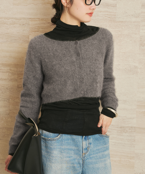 plage（プラージュ）の「Light Fur Short カーディガン（カーディガン/ボレロ・レディース・ベージュ/グレー・FREE）」の7枚目の写真