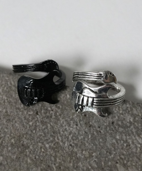 Port(ポート)の「【 Port / ポート 】 ヴィンテージ ギター モチーフ リング_(リング・レディース・ブラック/シルバー・FREE)」の6枚目の写真