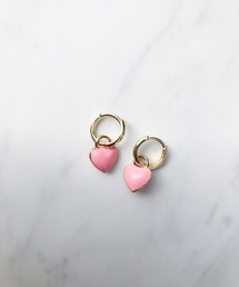 2WAYハートチャームフープピアス