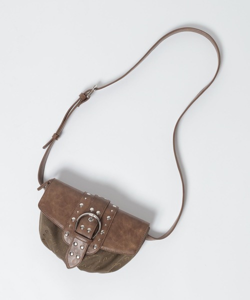 JEANASIS（ジーナシス）の「スタッズジャガードモノグラムミニBAG/576812（ショルダーバッグ・レディース・ブラック系その他/カーキ系・FREE）」の8枚目の写真