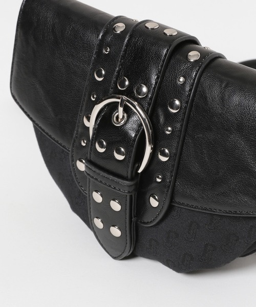 JEANASIS（ジーナシス）の「スタッズジャガードモノグラムミニBAG/576812（ショルダーバッグ・レディース・ブラック系その他/カーキ系・FREE）」の13枚目の写真