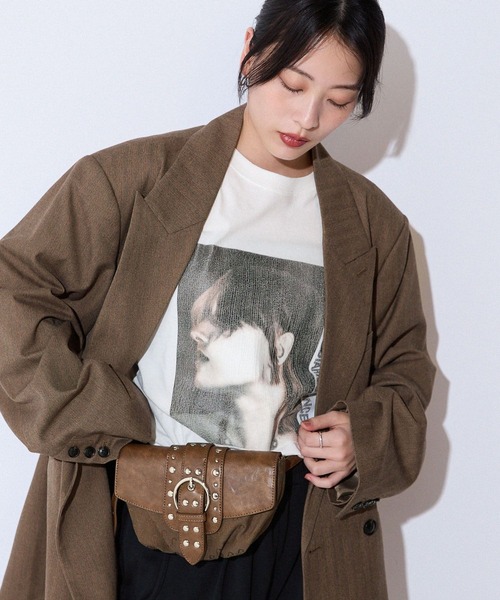 JEANASIS（ジーナシス）の「スタッズジャガードモノグラムミニBAG/576812（ショルダーバッグ・レディース・ブラック系その他/カーキ系・FREE）」の20枚目の写真