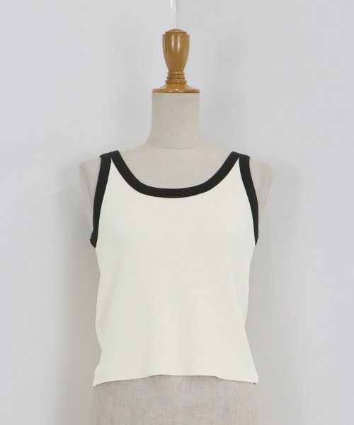 BLUEEAST（ブルーイースト）の「2WAYバイカラータンクトップ（タンクトップ・レディース・オフホワイト/ブラック/グレイッシュベージュ・MEDIUM）」の22枚目の写真