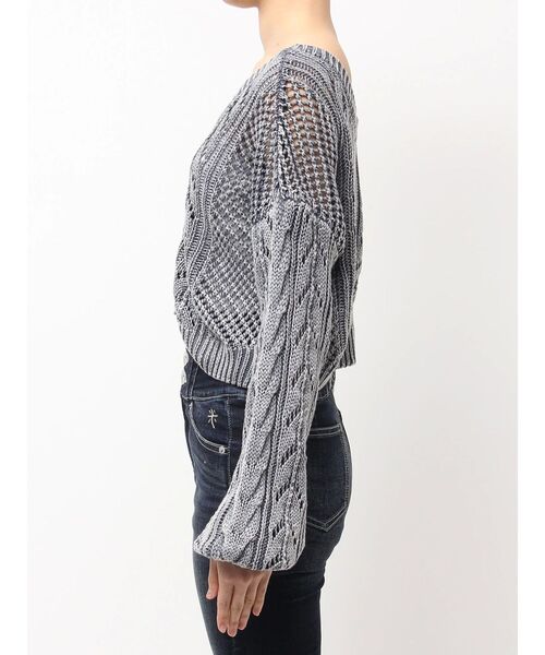 GYDA（ジェイダ）の「2WAYメッシュブリーチニットトップス（カーディガン/ボレロ・レディース・チャコールグレー/ネイビー/アイボリー・FREE）」の16枚目の写真