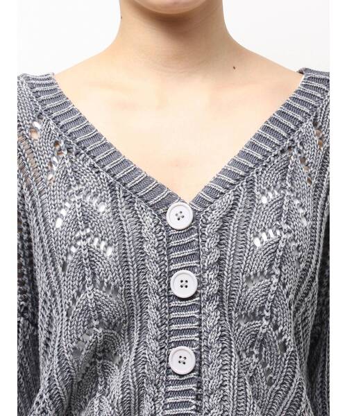 GYDA（ジェイダ）の「2WAYメッシュブリーチニットトップス（カーディガン/ボレロ・レディース・チャコールグレー/ネイビー/アイボリー・FREE）」の18枚目の写真