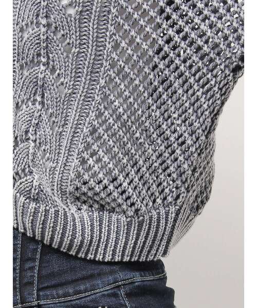 GYDA（ジェイダ）の「2WAYメッシュブリーチニットトップス（カーディガン/ボレロ・レディース・チャコールグレー/ネイビー/アイボリー・FREE）」の20枚目の写真