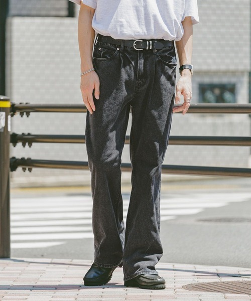 セール】ロングレングス/デニムフレアパンツ（デニムパンツ