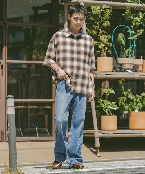 RAGEBLUE（レイジブルー）の「ロングレングス/デニムフレアパンツ（デニムパンツ・メンズ・ブルー/ブラック・MEDIUM/LARGE）」の19枚目の写真