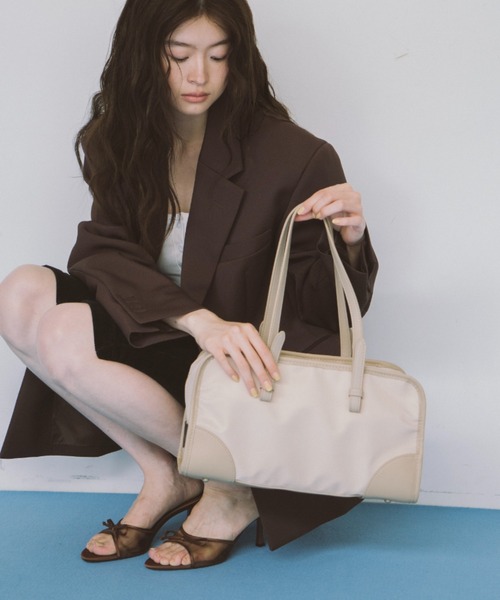 セール】ナイロンツイルスクエアハンドバッグL（ボストンバッグ